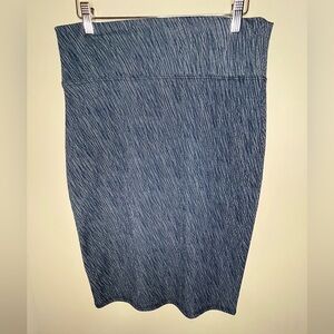 Hybrid & Company Blue White Pencil Skirt Stretch Women's Size XL